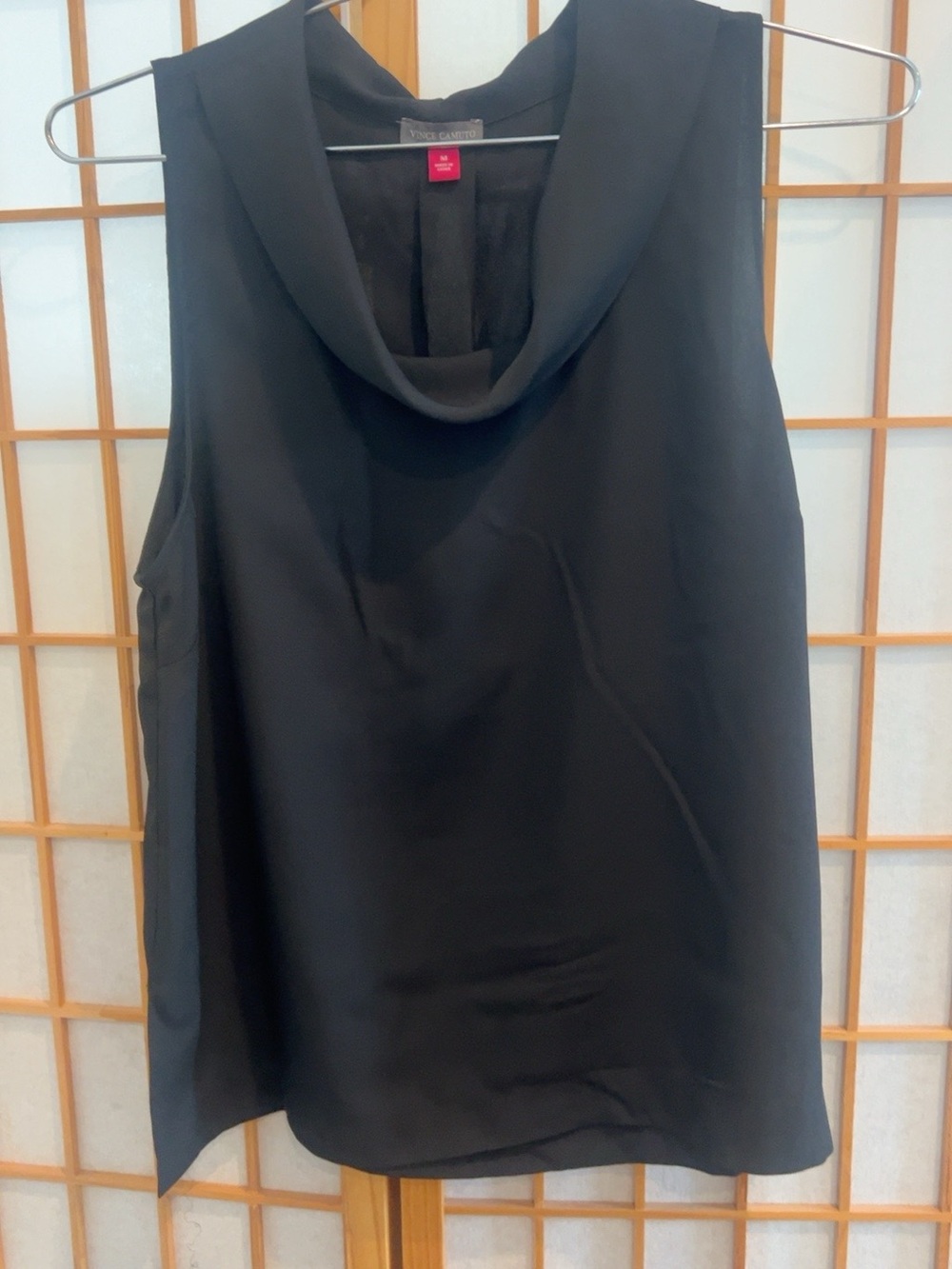 Vince Camuto Black Sleeveless Cowl-Neck Camisole